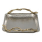 16 Inch Rectangular Decorative Tray Branch Design Handles Silver Gold By Casagear Home BM302615