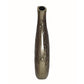 Zelo 11 Inch Decorative Vase Aluminum Webbed Design Bottleneck Gold By Casagear Home BM302622