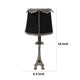 14 Inch Table Lamp Metal Trimmed Shade Nickel Finish Eiffel Tower Base By Casagear Home BM302633