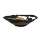 18 Inch Elegant Decorative Bowl, Aluminum, Cutwork Design, Gold, Black By Casagear Home