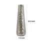 23 Inch Tall Oblong Vase Diamond Textured Tapered Aluminum Silver By Casagear Home BM302673