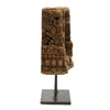 13 Inch Decorative Carved Tabletop Sculpture Brown Wood Black Metal Base By Casagear Home BM302678