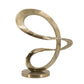 17 Inch Modern Sculpture Gold Aluminum Tabletop Decor Loop Round Base By Casagear Home BM302686