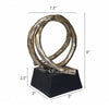 10 Inch Modern Table Sculpture Bright Gold Aluminum Intertwined Ring Loop By Casagear Home BM302689