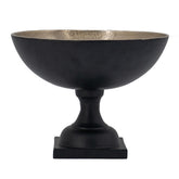 14 Inch Double Leaf Decorative Bowl, Firm Aluminum, Textured Gold Finish By Casagear Home