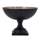 10 Inch Vintage Style Accent Bowl, Gold, Antique Black, Pedestal Stand By Casagear Home