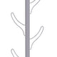 34 Inch Wall Mounted Coat and Hat Rack with 8 Hooks Silver Metal Frame By Casagear Home BM302943