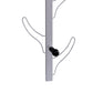 34 Inch Wall Mounted Coat and Hat Rack with 8 Hooks Silver Metal Frame By Casagear Home BM302943