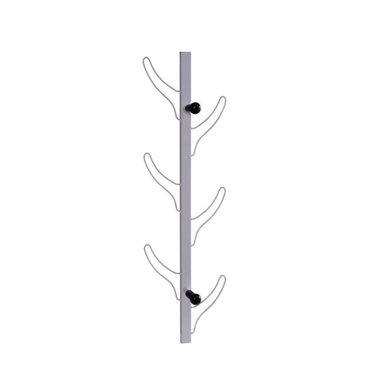 34 Inch Wall Mounted Coat and Hat Rack with 8 Hooks, Silver Metal Frame By Casagear Home