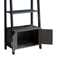 70 Inch Ladder Bookcase with Double Door Cabinet 3 Shelves Gray Black By Casagear Home BM302951