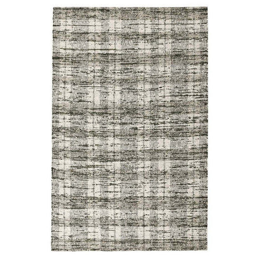 Okia 8 x 10 Large Handwoven Area Rug, Distressed Wool Stripes, Green, Brown By Casagear Home