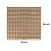 Obi 8 x 8 Square Handwoven Area Rug Ivory Checkered Patterns Brown Jute By Casagear Home BM303023
