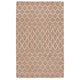 Solk 2 x 3 Small Area Rug, Woven Polyester, Moroccan Lattice, Ivory, Brown By Casagear Home