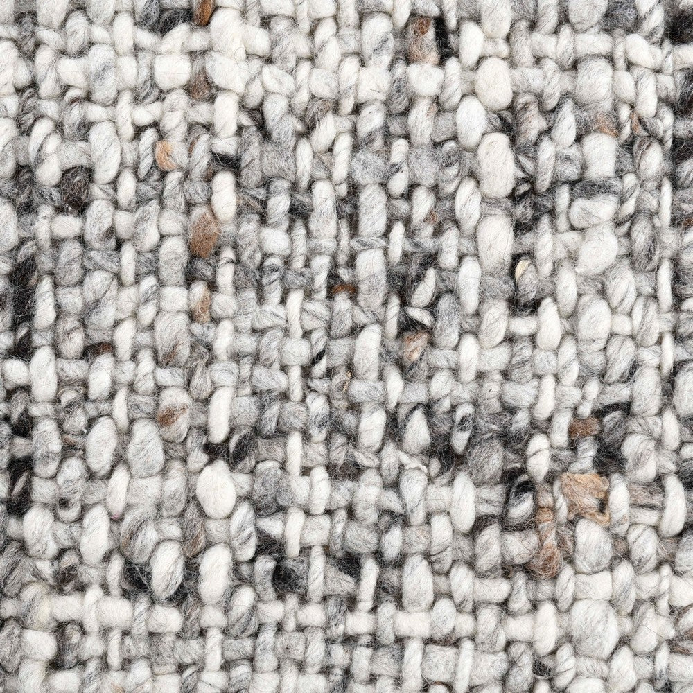 Kio 2 x 3 Small Heather Area Rug Handwoven New Zealand Wool Gray Ivory By Casagear Home BM303055