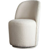 24 Inch Accent Dining Chair Set of 2 Swivel Base Boucle Fabric Ivory By Casagear Home BM303152