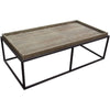52 Inch Modern Coffee Table Raised Tray Edges Rustic Oak Brown Black By Casagear Home BM303156