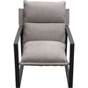 27 Inch Modern Accent Chair Smooth Gray Soft Linen Fabric Sling Chair By Casagear Home BM303161