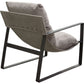 27 Inch Modern Accent Chair Smooth Gray Soft Linen Fabric Sling Chair By Casagear Home BM303161