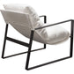 27 Inch Modern Accent Chair Crisp White Soft Linen Fabric Sling Chair By Casagear Home BM303162