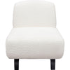 Ikka 30 Inch Padded Armless Chair Crisp White Faux Sheepskin Upholstery By Casagear Home BM303193