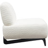 Ikka 30 Inch Padded Armless Chair Crisp White Faux Sheepskin Upholstery By Casagear Home BM303193