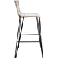 40 Inch Set of 2 Barstool Chairs Black Metal Frames White Cotton Rope By Casagear Home BM303210