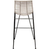 40 Inch Set of 2 Barstool Chairs Black Metal Frames White Cotton Rope By Casagear Home BM303210