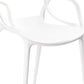 Yuva 22 Inch Armchair Modern Intricate Curved Seat White Polypropylene By Casagear Home BM304620