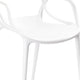 Yuva 22 Inch Armchair Modern Intricate Curved Seat White Polypropylene By Casagear Home BM304620