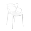 Yuva 22 Inch Armchair, Modern Intricate Curved Seat, White Polypropylene By Casagear Home