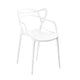 Yuva 22 Inch Armchair, Modern Intricate Curved Seat, White Polypropylene By Casagear Home