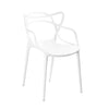 Yuva 22 Inch Armchair, Modern Intricate Curved Seat, White Polypropylene By Casagear Home
