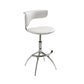 Will 26-31 Inch Adjustable Height Barstool Chair, Chrome White Faux Leather By Casagear Home