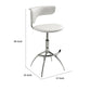 Will 26-31 Inch Adjustable Height Barstool Chair Chrome White Faux Leather By Casagear Home BM304641