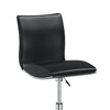 Deko 26-31 Inch Adjustable Height Barstool Chair Chrome Black Faux Leather By Casagear Home BM304642