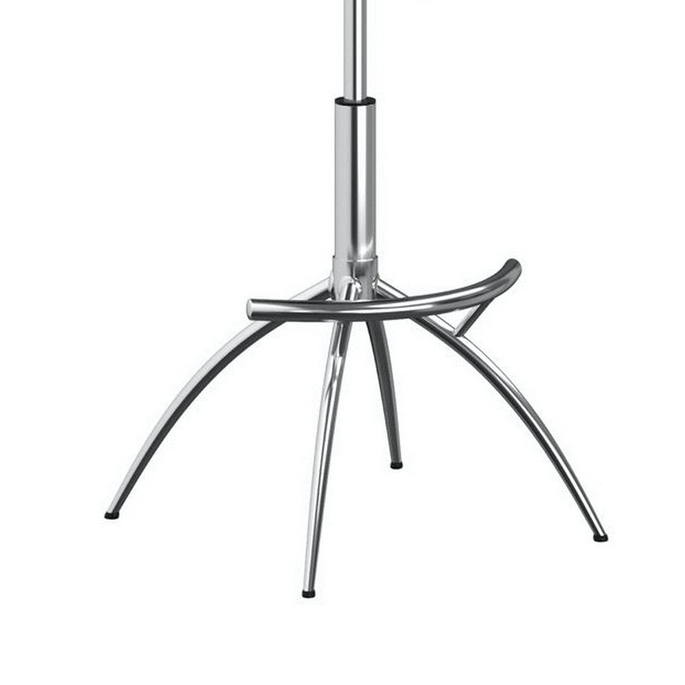 Deko 26-31 Inch Adjustable Height Barstool Chair Chrome Black Faux Leather By Casagear Home BM304642