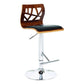 34-43, Inch Adjustable Height Barstool, Open Back, Wood, Black Faux Leather By Casagear Home