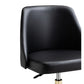 Yim 22 Inch Adjustable Swivel Office Chair Black Faux Leather Gold Metal By Casagear Home BM304673