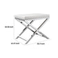 Sumi 18 Inch Stool Padded Seat White Faux Leather Crossed Chrome Legs By Casagear Home BM304677