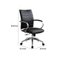 Zoha 27 Inch Adjustable Swivel Office Chair Black Faux Leather Chrome By Casagear Home BM304681