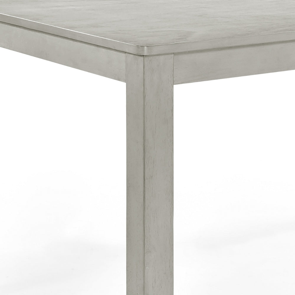 Pane 59 Inch Rectangular Wood Dining Table Smooth Gray Tall Block Legs By Casagear Home BM304804
