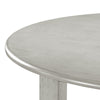 Pane 47 Inch Rounded Wood Dining Table Smooth Gray Finish Tall Block Legs By Casagear Home BM304805