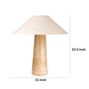 Bali 23 Inch Table Lamp Classic Empire Shade Cylinder Base Oak Brown By Casagear Home BM304895