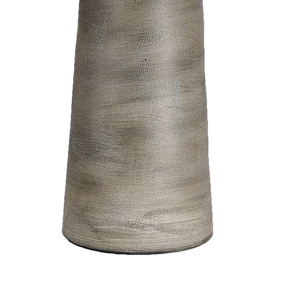 Bali 23 Inch Table Lamp Classic Empire Shade Cylinder Base Smooth Gray By Casagear Home BM304896