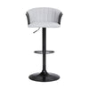 Liz 24-33 Inch Adjustable Height Swivel Barstool Chair Light Gray Fabric By Casagear Home BM304911