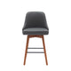 Sean 26 Inch Counter Stool Chair Swivel Parson Gray Faux Leather Brown By Casagear Home BM304915