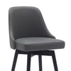Sean 30 Inch Barstool Chair Parson Style Swivel Gray Faux Leather Black By Casagear Home BM304916