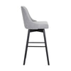 Sean 30 Inch Barstool Chair Parson Style Swivel Light Gray Fabric Black By Casagear Home BM304917