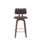 Pino 26 Inch Swivel Counter Stool Chair Faux Leather Walnut Brown Wood By Casagear Home BM304922