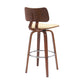 Pino 30 Inch Swivel Barstool Chair Cream Faux Leather Walnut Brown Wood By Casagear Home BM304926